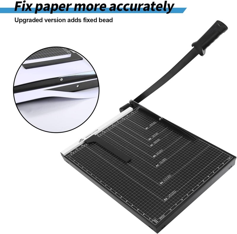 ISDIR Guillotine Paper Cutter 18" with Integrated Pressure Bar – Heavy Duty Metal Base, 12-Sheet Capacity, Magnetic Guide & Safety Guard – Precision Trimmer for Cardstock, Crafts, DIY, Photos & Office - Image 2